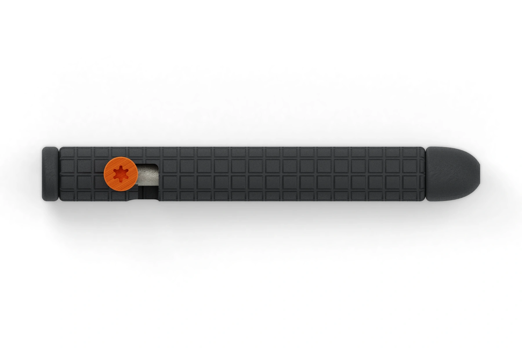 Siphonophore · Graphite — 316 stainless steel · Graphite Black Cerakote body · Graphite Black Cerakote front tip · standard cap · Graphite Black Cerakote cap · Hunter Orange Cerakote bolt · Assembled front view